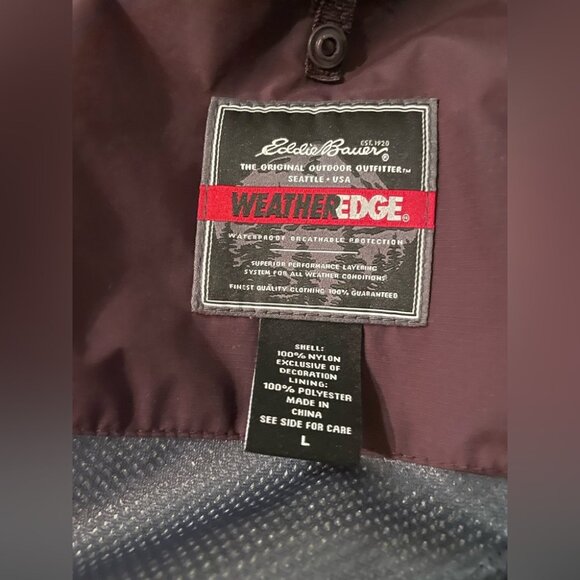 Eddie Bauer Jacket - Burgundy - L - Longsleeve Y2K Officewear Windbreaker Jacket - Picture 5 of 8